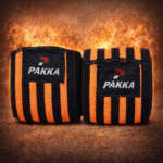 Bandes Protege Genou Noir & Orange Flo